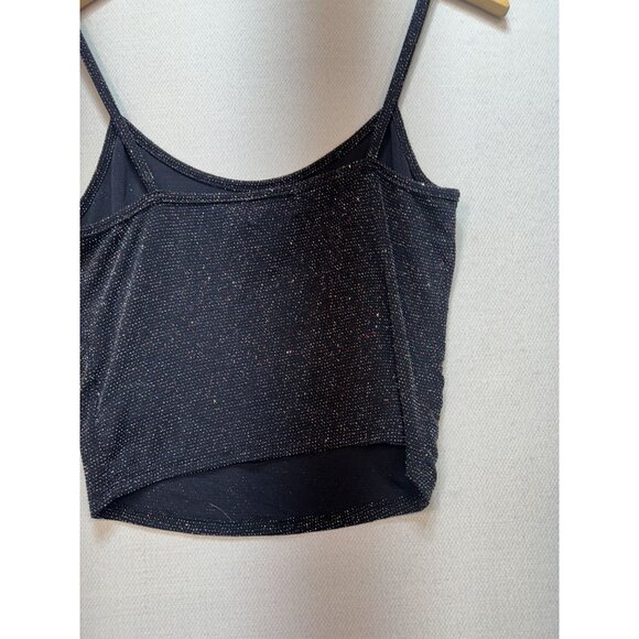 Urban Outfitters Womens Semi Sheer Sparkle Cami Tank Top Size m Black Glittery - Picture 10 of 10